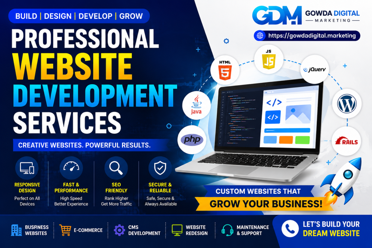 Professional Website Development Services for responsive websites, eCommerce stores and business websites