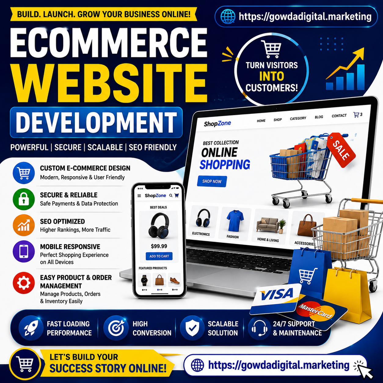 Ecommerce Website Development services for online stores, shopping websites, secure payments and business growth